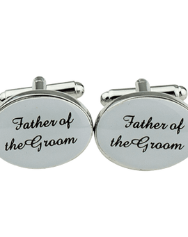 1 Pair Mens Silver Oval Wedding Cufflinks Groom Best Man Usher Page Boy Cuff Link Gift